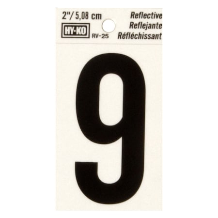 Hy-Ko 2In Reflective Number 9, 10PK B00411